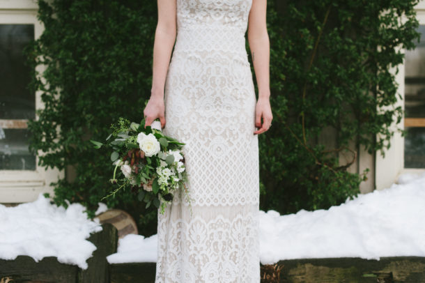 BHLDN Wedding Dress Snowy Winter Wedding in Abbotsford