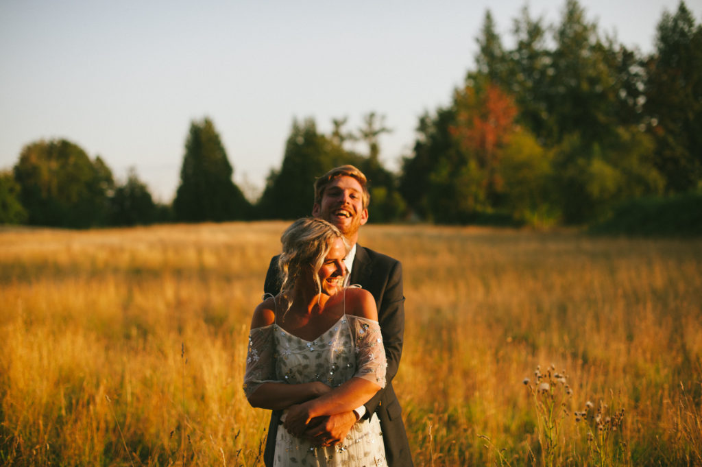 golden hour wedding portraits